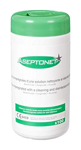 Aseptonet Boîte de 100 Lingettes Nettoyantes Désinfectantes