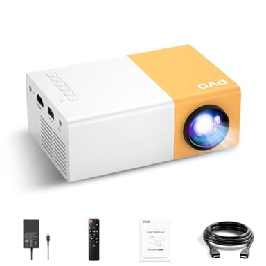 PVO Mini Projecteur Portable pour Dessin Animé, Petit videoprojecteur Cadeau pour Enfants, VidéoProjecteur de Film en Plein Air, Rétroprojecteur à LED pour Home Cinéma (Projecteur YG300Pro)