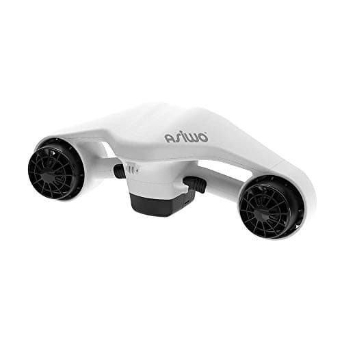 Asiwo Scooter sous-Marin avec Support pour caméra d'action - Scooter Marin à Deux Moteurs étanche pour la plongée, la Natation, la plongée avec Tuba (Blanc)