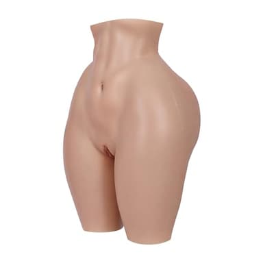 ROANYER Silicone Agrandissement des Hanches Faux vagin réaliste Pantalon Chatte avec cathéter sous-vêtements Crossdresser transgenre travesti shemale (Ivoire-Sexy)