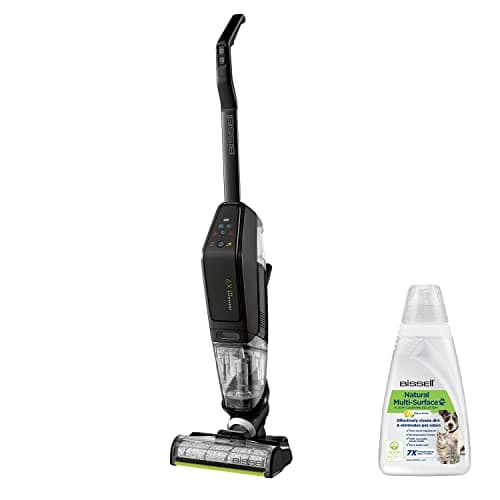 Bissell CrossWave X7 Cordless Pet - Aspirateur/Nettoyeur/Sécheur 3-en-1 - Spécial Animaux - Multi-Surfaces pour Sols Durs et Moquettes, Secs et Humides - sans Fil - 75dB - Noir/Transparent - 2955N