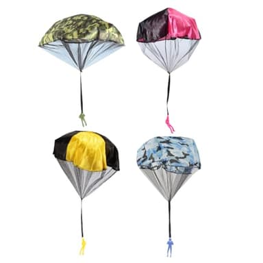 4 Pièces Parachute Jouet, Parachute pour Enfants, Main Lancer Parachute Jouet Set, Jeux de vol de Plein air pour Les Enfants, Cadeau aux Enfants,Parachute Jouet, Jouet de Parachute Enfants