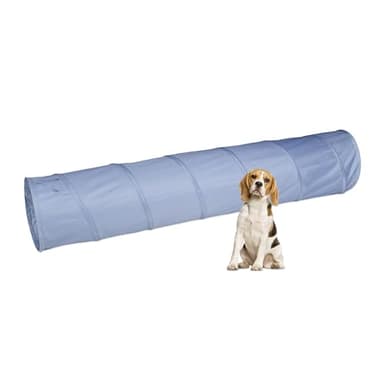 Relaxdays Tunnel d'agilité pour Chien, 2 mètres, Jouet d'entraînement, D : 40 cm, Obstacle Agility Chiens, Pliable, Gris
