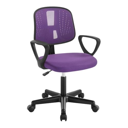 Klihome Chaise Bureau Enfant, Fauteuil de Bureau pour Adolescents, Chaise Ergonomique en Maille Respirante, Dossier Réglable, Purple, K0009BS