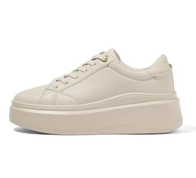 LUCKY STEP Baskets Femme à Plateforme – Sneakers Mode, Baskets Basses Casual Confortables pour Usage Quotidien (Beige, 8US-38EU-5UK)