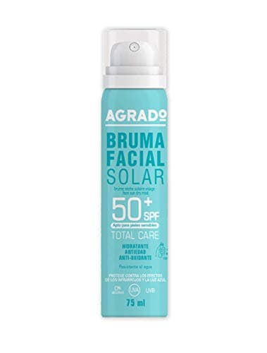 Brume Solaire Visage SPF 50+ Protecteur solaire hydratant avec facteur de protection solaire 50+ SPF UVA UVB Spray 75 ml - Agrado