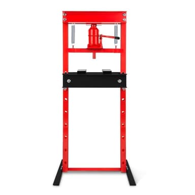 EBERTH Presse hydraulique d'atelier 12T, réglable en 8 positions, Hauteur maximale de travail 750 mm, Largeur de travail 430 mm, Hauteur totale 1335 mm, 2 mâchoires d'appui, Vérin hydraulique