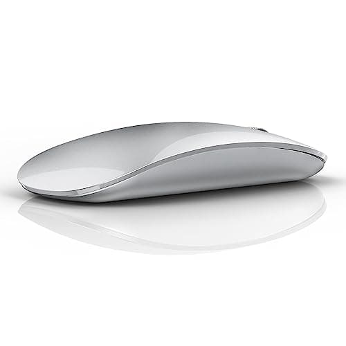 Uiosmuph U30 Souris Bluetooth, Trois Modes sans Fil (BT5.1 USB) silencieuse Rechargeable Portable pour Mac/Ordinateur/Linux/Android, Argent
