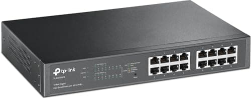 TP-Link TL-SG1016PE Smart Switch Gigabit Easy 16 ports avec PoE+ 8 ports, jusqu'à 30 W par port et 150 W au total, ports RJ-45 blindés, 802.3af/at, Plug and Play, avec ventilateur