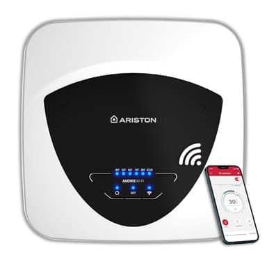 Ariston ANDRIS ELITE WIFI 30L - Chauffe-eau électrique sur-évier - 13% d’Economies d’Energie - chauffe 30l conçu et fabriqué pour être installé en France
