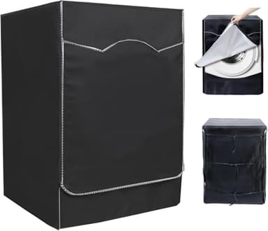 aleawol Housse de machine à laver 60 x 60 x 85 cm, housse de machine à laver à quatre côtés avec double fermeture éclair, housses imperméables pour lave-linge et sèche-linge à chargement frontal