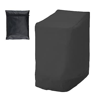 Housse Chaise Jardin pour 6 Chaises Empilables Imperméable Anti-UV Housse Chaise Jardin Exterieur en Tissu Oxford 210D 114 x 85 x 65 cm Noir