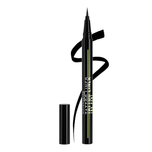 Maybelline New York - Eyeliner Feutre Waterproof Ultra-Pigmenté - Pointe Précision - Tenue 24H - Tattoo Liner Ink Pen - 880 Jet Black (Noir)