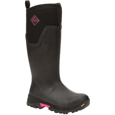 Muck Boots Femme Arctic Ice Agat Botte de Pluie, Noir/Rose Vif, 37 EU
