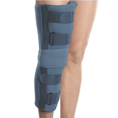 Wonder Care Genouillère d'immobilisation pour soutien du genou pour luxation, ligament, déchirure, genouillère de stabilisation pour homme et femme (48,3 cm de large), gris_M