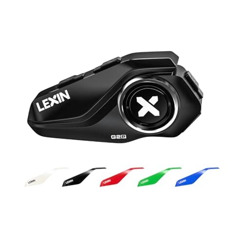 LEXIN G2P Intercom Moto Bluetooth avec 5 Coques Remplaçable, Communication Système, Réduction de Bruit, Kit Main Libre Moto, Oreillette Bluetooth pour Motocyclette/ATV/Vélo