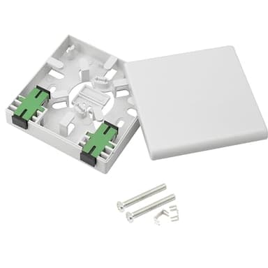 GELRHONR FTTH Boîtier de panneau en fibre optique 2 cœurs Boîtier de distribution terminal de distribution terminal double port SC/APC Type Panel Fibre Box ABS Extérieur étanche à la poussière DIY