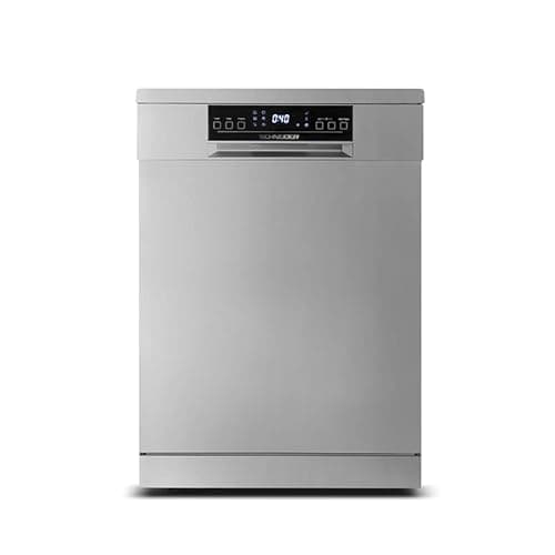 SCHNEIDER SDW1542BDIX, Lave vaisselle Pose libre 15 couverts 42dB, Moteur inverter, 6 Programmes, Départ différé, Tiroir à couverts, Pieds ajustables, Demi charge, Top amovible, Inox