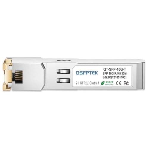 QSFPTEK Newest 10GBASE-T SFP+ RJ45 Module jusqu'à 30m,10G SFP+ vers RJ45 Copper Mini-GBIC avec Puce RTL8261N pour Cisco SFP-10G-T-S, Ubiquiti UF-RJ45-10G, D-Link, Supermicro Autres interrupteurs