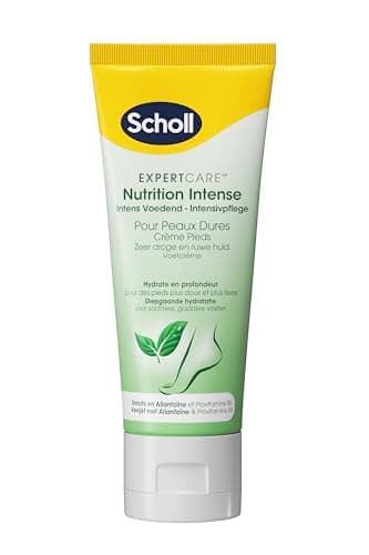 Scholl Crème Pieds Nutrition intense pour peaux dures - Hydrate en profondeur pour des pieds plus doux et plus lisses - Enrichie en Allantoïne et provitamine B5 - 75ml