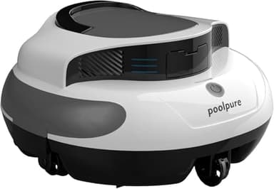 POOLPURE Robot de piscine, batterie de 5000 mAh, nettoyage puissant de 120 min, aspirateur de piscine sans fil, stationnement automatique, voyants LED, étanchéité IPX8, idéal pour les piscines de 90