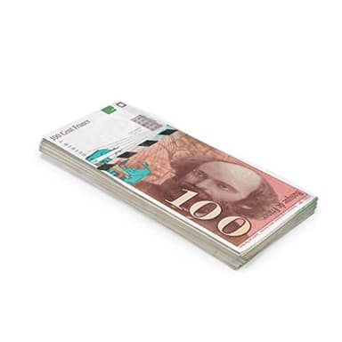 Scratch Cash 100 x ₣ 100 Francs Play Money (Taille réelle)