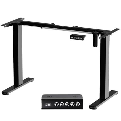TRIUMPHKEY Bureau Assis Debout Cadre de Electrique Réglable 2 Étages en Hauteur avec Mémoire Automatique,Pieds de Table réglables en Hauteur Cadre de Bureau Assis Debout Noir Pied