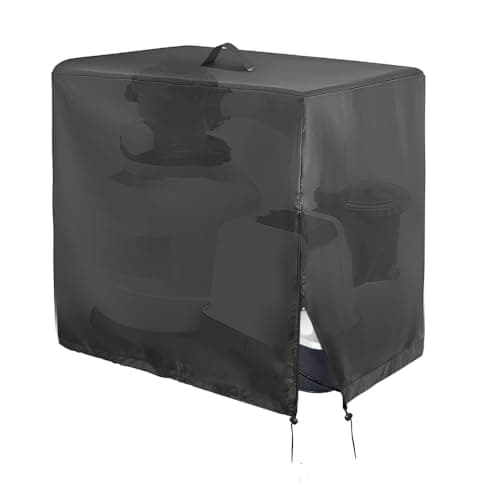 Pompe a Sable Piscine Bâche, Cache Pompe Piscine Hors Sol pour Pompe de Piscine INTEX Krystal Clear, Housse de Pompe de Piscine, Cache Pompe Piscine Hors Sol, Anti-UV (84x61x86 cm)