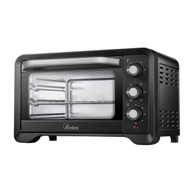 ARDES - AR6222PB Four électrique ventilé Capacité de 22 litres avec lumière interne 6 fonctions de cuisson Minuterie Double vitrage avec accessoires MAGNUS, Noir