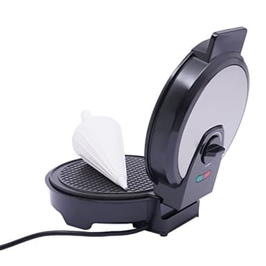 Gaufrier automatique avec fer à cornet en forme de cône, puissance de 1200 W pour des gaufres glacées croustillantes et salées, surfaces de cuisson en acier inoxydable, revêtement anti-adhésif