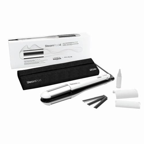 STEAMPOD 4 - Lisseur Boucleur Vapeur - 95% De Dommages En Moins - Coiﬀage 3x + Rapide - 3 Températures - Technologie Vapeur Brevetée - Avec Accessoires - Tous Types De Cheveux - L'Oréal Professionnel