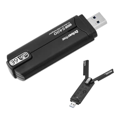 Mapille Clé WiFi 6E Puissante, AXE5400 Clé WiFi pour PC, USB 3.0 Adaptateur WiFi avec Tri-Bande 6GHz/5GHz/2.4GHz, Cryptage WPA3, Adaptateurs USB WiFi, Adaptateur Dongle WiFi pour Windows 11/10