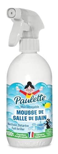 Paulette - Mousse de Salle de Bain Citron - Spray Nettoyant Détartrant Naturel et Ecocert - Fabriqué en France - 500 ml