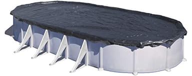 GRE CIPROV731 - Bâche d'hiver pour piscines ovales de 730x375cm ou en Forme de 8 de 640x390cm, épaisseur 120 g/m². Couleur Noire
