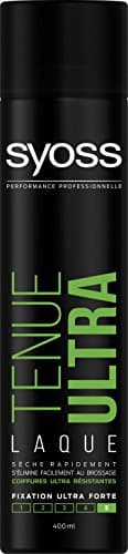 Syoss - Spray Laque Cheveux Coiffant - Tenue Ultra - Coiffures ultra résistantes - Fixation ultra forte - Aérosol 400 ml