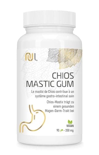Mastic de Chios 350 mg - 90 Gélules Végétales - Bien-Être Intérieur, Ventre - Complément Alimentaire Naturel Appellation d’Origine Contrôlée - Sans Gluten ni Sucres Ajoutés - Fabriqué en France