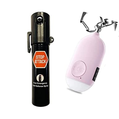 Kit de Survie : Spray Anti-Agression 20 ML et Alarme d'urgence 130 DB - Défense Personnelle Anti-Agression Rose – Renforcez Votre Sécurité en Toute Discrétion
