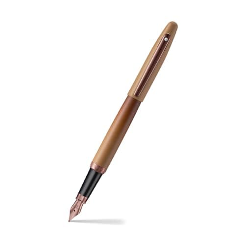 Sheaffer VFM 9428 Coffee Edition Stylo plume Marron mat avec bordures PVD Marron royal Taille M