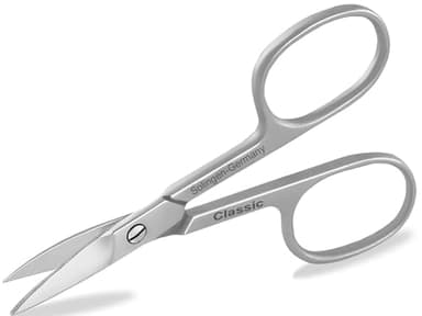 Ciseaux à ongles de Solingen avec microdenture unilatérale Fabriqués en Allemagne avec lame incurvée extra tranchante pour les mains et les pieds, en acier inoxydable 9,5 cm