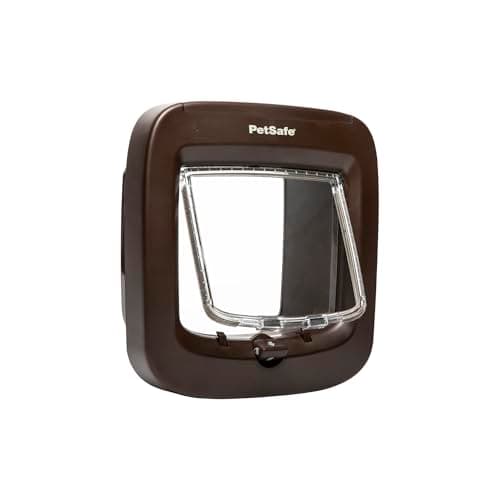 PetSafe Chatière à Puce électronique, accès sélectif pour Votre Chat, empêche Les étrangers d'entrer, Installation Facile, Chats jusqu'à 7 kg, Brun