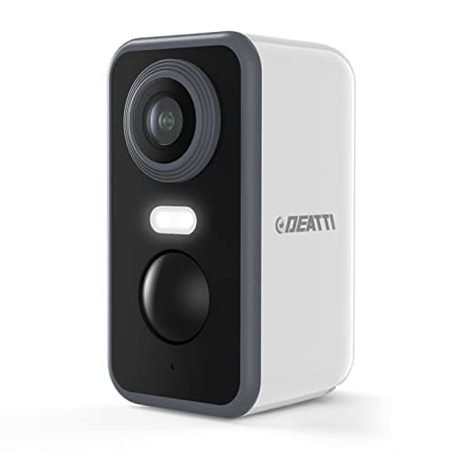 DEATTI 2K Camera Surveillance WiFi Exterieure sans Fil Batterie, IP Camera WiFi Intérieure, AI PIR Detection Mouvement, Vision Nocturne Couleur, Audio Bidirectionnel, SD/Cloud/IP66