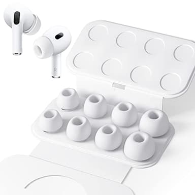 Seltureone 4 Paires Embouts de Rechange pour Airpods Pro/Airpods Pro 2 Avec Trou de Réduction du Bruit,Bouchons D'oreille de Remplacement en Silicone Souple Antidérapant(Différentes Tailles, XS/S/M/L)