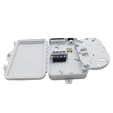 PNGKNYOCN Boîte de distribution de fibre optique FTTH à 4 cœurs, boîte de distribution de fibre optique à 4 ports pour adaptateur SC, FC, e2000