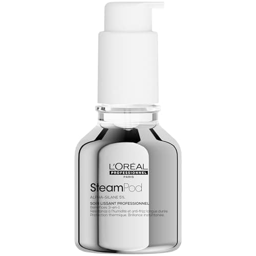 L'OREAL PROFESSIONNEL - Sérum SteamPod - Soin Lissant Thermoprotecteur - Protège Jusqu'À 230°C - Anti-Frizz & Anti-Humidité Extrême - Formule Anhydre Brevetée - Compatible Tout Lisseur - 50 ml
