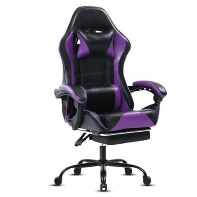 Fruyyzl Chaise Gaming pour Adulte, Chaise de Bureau Ergonomique avec Dossier réglable, Fauteuil Gaming avec Appui-tête et Soutien Lombaire, Siege Gaming Rotatif avec Accoudoir (Pourpre)