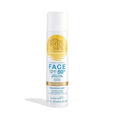 Bondi Sands - SPF 50+ Fragrance Free Sunscreen Face Mist - Protection solaire pour le visage - hydratant, pour peaux sensibles - UVA, UVB - 79 ml
