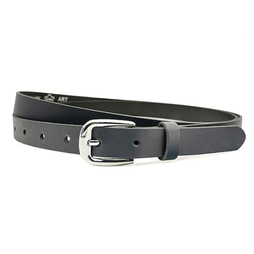 Ab-BELT & BAG Ceinture en cuir pour femme 2 cm HRS-03, bleu, 115cm Gesamtlänge 130cm