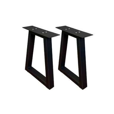 Jahof Pieds de Table Trapézoïdaux Hauteur 40 cm, Lot de 2 Pieds de Réglables en Acier, Pieds de Meuble Noirs en Métal pour Table Basse, Banc, Canapé (30 x 40 cm)