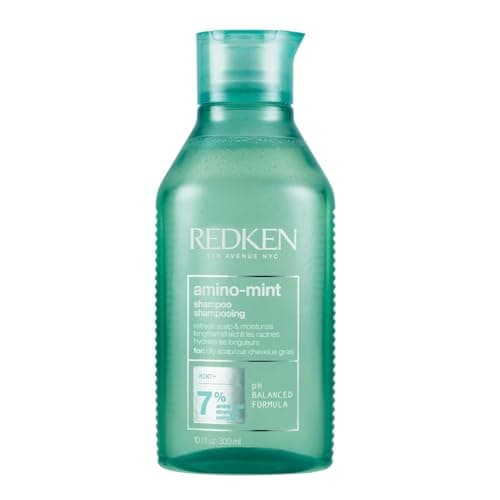 Redken Shampoing Purificateur Amino Mint, Pour Cheveux Gras & Pointes Sèches, Cible & Purifie les Racines Grasses, 300 ml