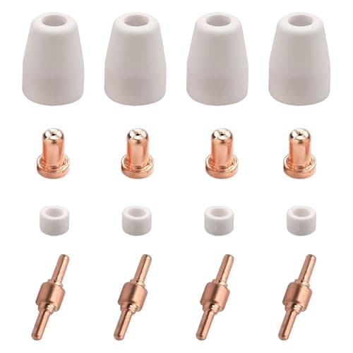 Ksvaye 20 Pcs PT31 Consommables Plasma Decoupeur Plasma Parkside de Rechange de Découpe Plasma Electrodes Bouchons en Céramique Buses Accessoires pour Découpeur Plasma CUT 30 40 50 CT-312